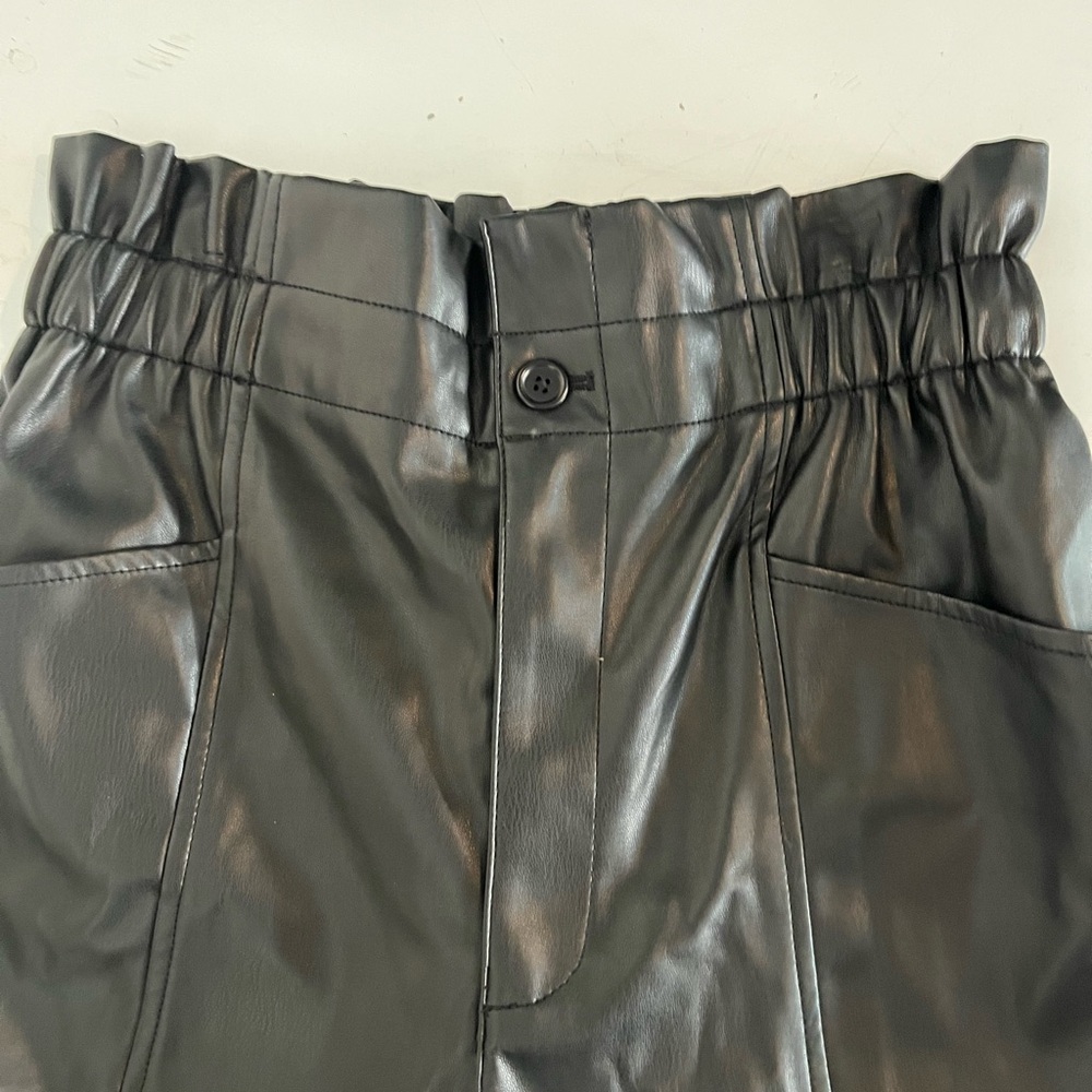 Madewell Black Faux Leather Trousers